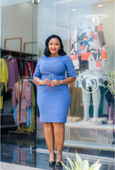 Blue sheath dress